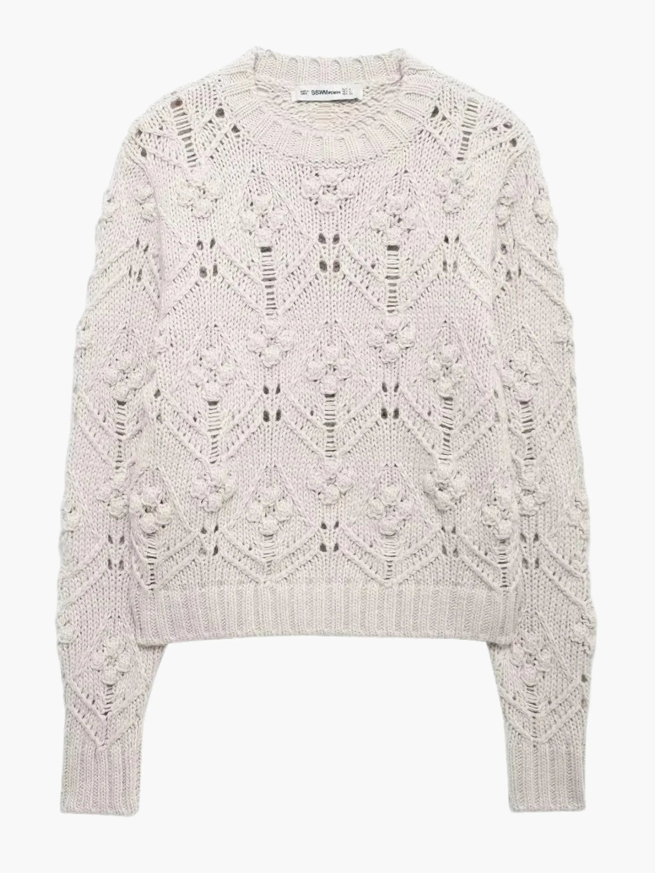 Delia | Modischer Damenpullover aus Zopfmuster